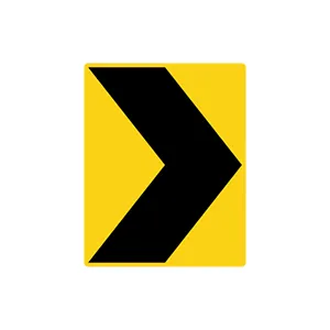 ป้ายเตือนแนวทาง (Chevron) - ป้ายจราจรประเภทป้ายเตือน