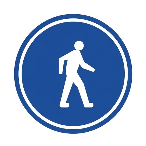 resized pedestrian sign