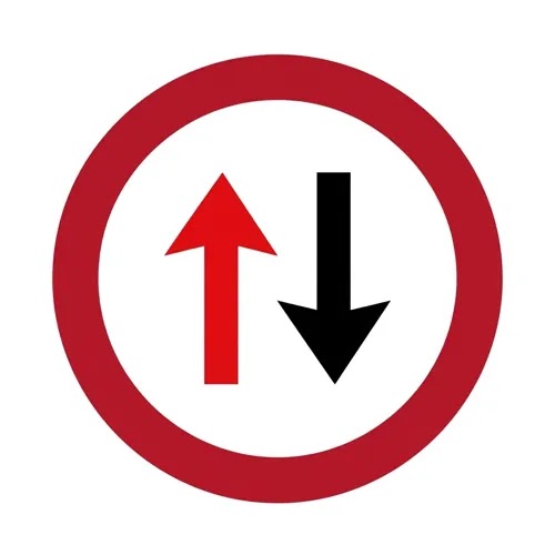 resized two way traffic sign